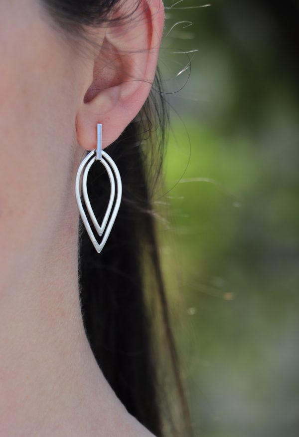 Sterling Silver Petal Dangle Earrings