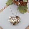 Sterling Silver Puffy Lace Heart Pendant Necklaces Sterling Silver Puffy Lace Heart Pendant