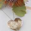 Sterling Silver Puffy Lace Heart Pendant Necklaces Sterling Silver Puffy Lace Heart Pendant