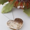 Sterling Silver Puffy Lace Heart Pendant Necklaces Sterling Silver Puffy Lace Heart Pendant