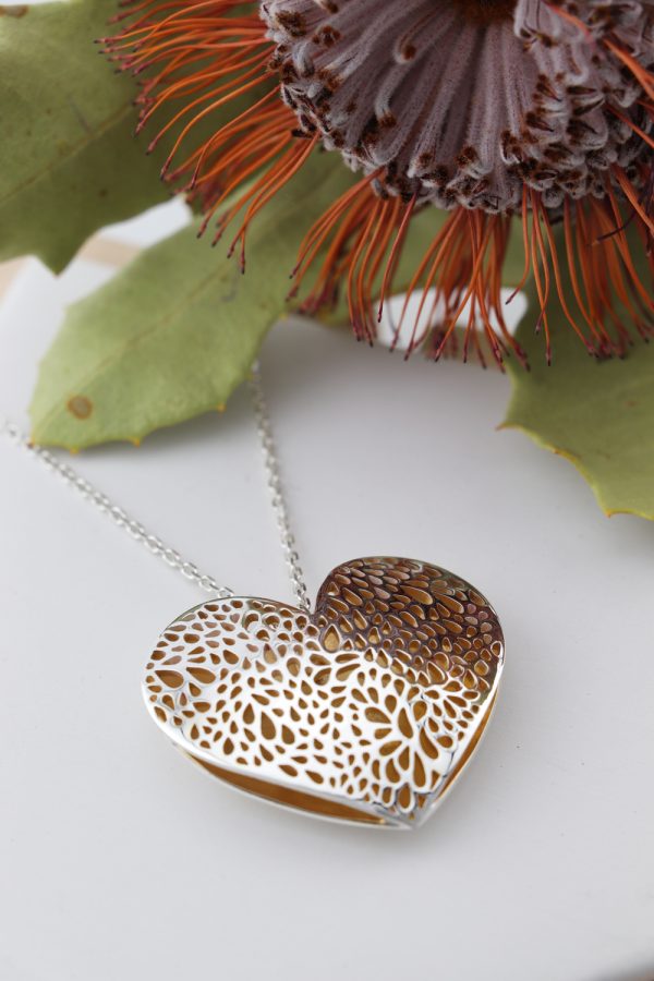 Sterling Silver Puffy Lace Heart Pendant Necklaces Sterling Silver Puffy Lace Heart Pendant