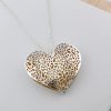 Sterling Silver Puffy Lace Heart Pendant Necklaces Sterling Silver Puffy Lace Heart Pendant