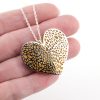 Sterling Silver Puffy Lace Heart Pendant Necklaces Sterling Silver Puffy Lace Heart Pendant