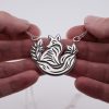 Sterling Silver Layered Fox Pendant
