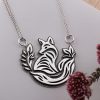 Sterling Silver Layered Fox Pendant