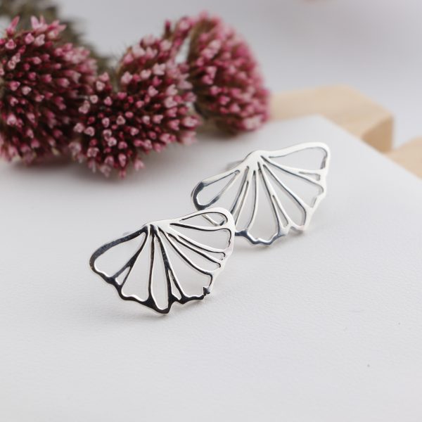 Ginkgo Leaf Stud Earrings