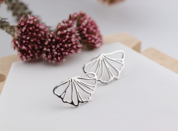 Ginkgo Leaf Stud Earrings