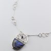 Handmade Sterling Silver Labradorite & Iolite Geometric Necklace