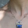Handmade Sterling Silver Labradorite & Iolite Geometric Necklacev