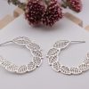 Sterling Silver Handmade Leaf Hoop Earrings