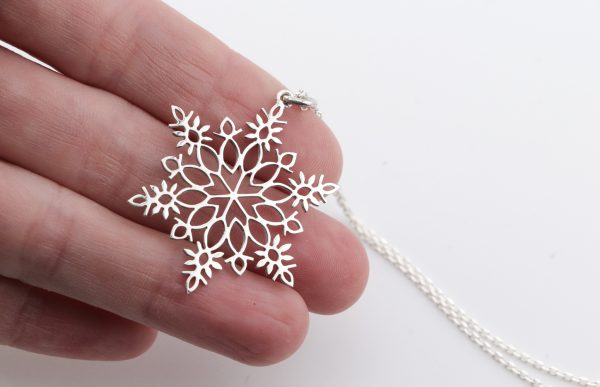 Handmade Sterling Silver Snowflake Pendant