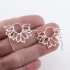 Sterling Silver Half-Sunflower Earrings