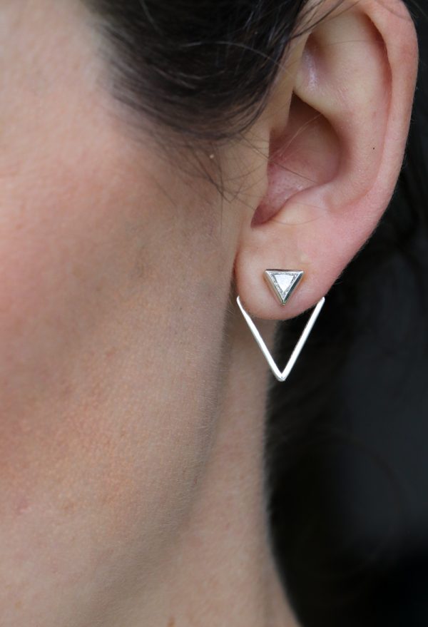 Triangle Lab Diamond Earrings