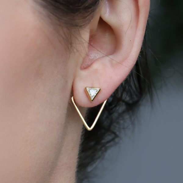 Triangle Lab Diamond Earrings
