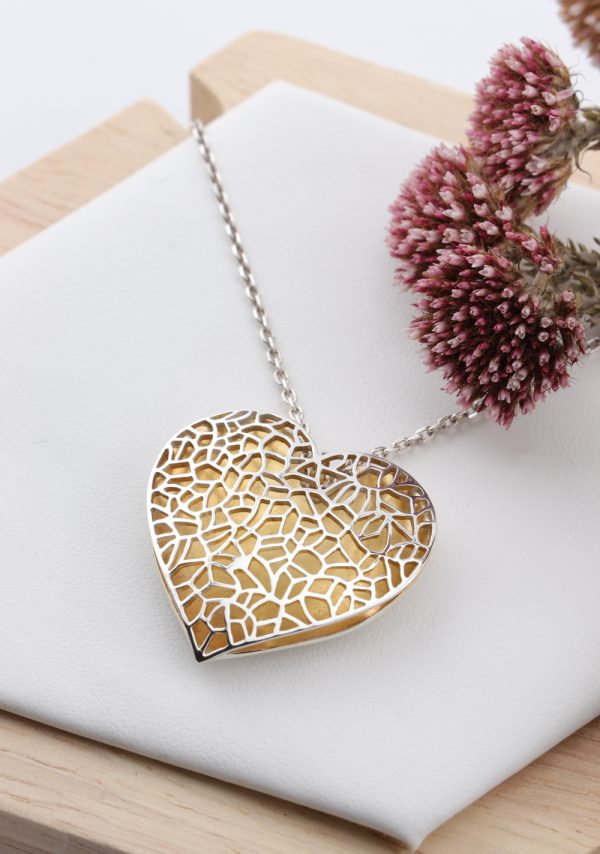 Sterling Silver Puffy Heart Pendant