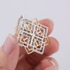 Sterling Silver Triple Layered Square Pendant