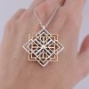Sterling Silver Triple Layered Square Pendant