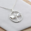 Fourth Wing Dragon Pendant – Handmade, Sterling Silver