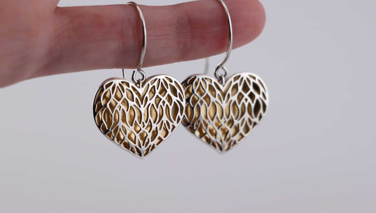 Puffy Golden Heart Earrings